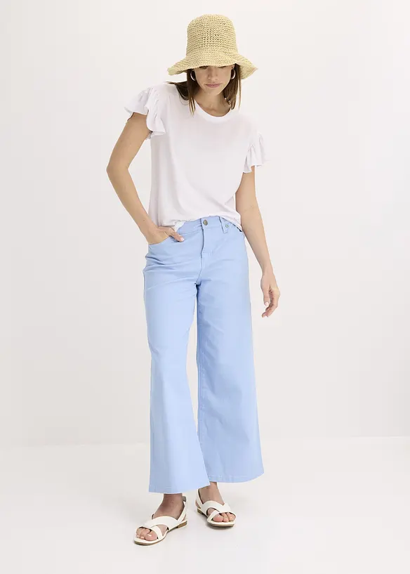 Triko s volánovými rukávy, bonprix