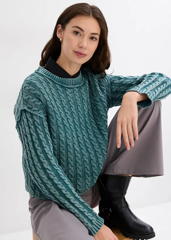 Oversize svetr z čisté bavlny, bonprix