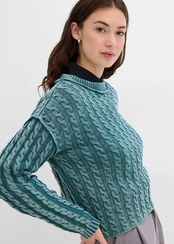Oversize svetr z čisté bavlny, bonprix
