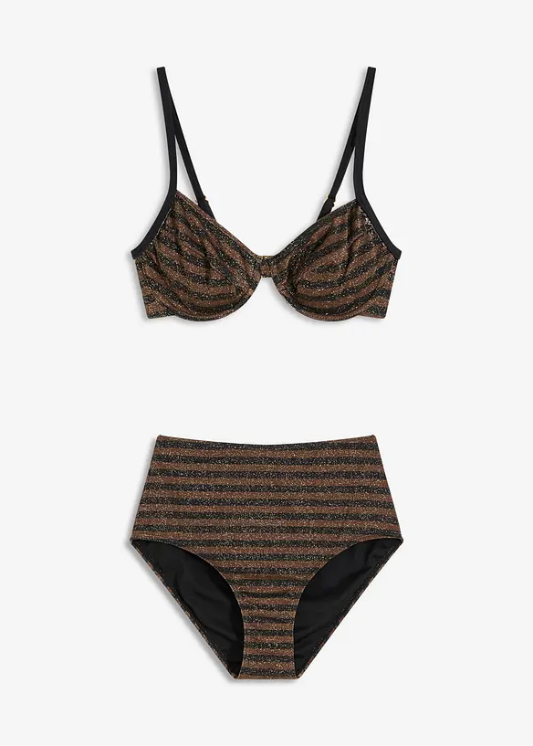 Třpytivé bikiny s kosticemi (2dílná souprava), bonprix