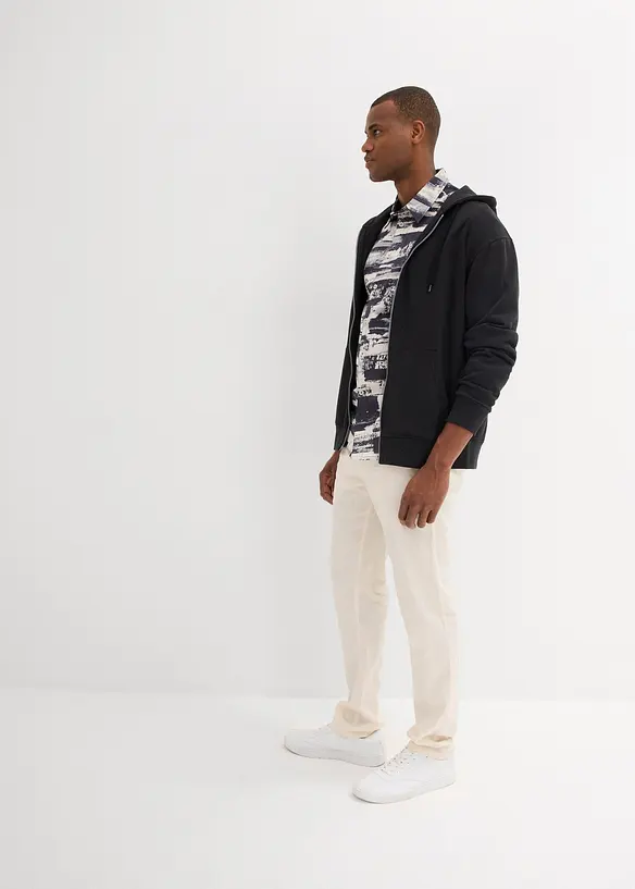 Chino kalhoty s podílem lnu, Regular Fit, Straight, bonprix