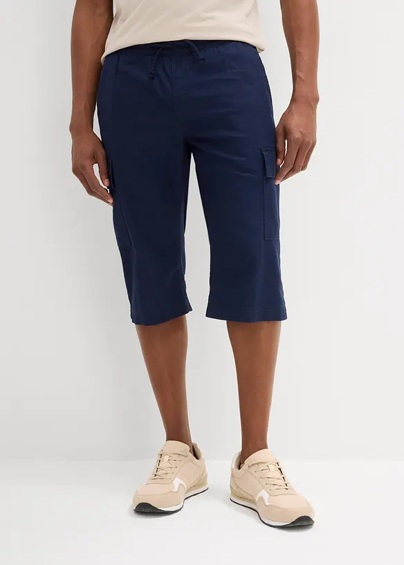 Cargo bermudy se lnem, Regular Fit, bonprix