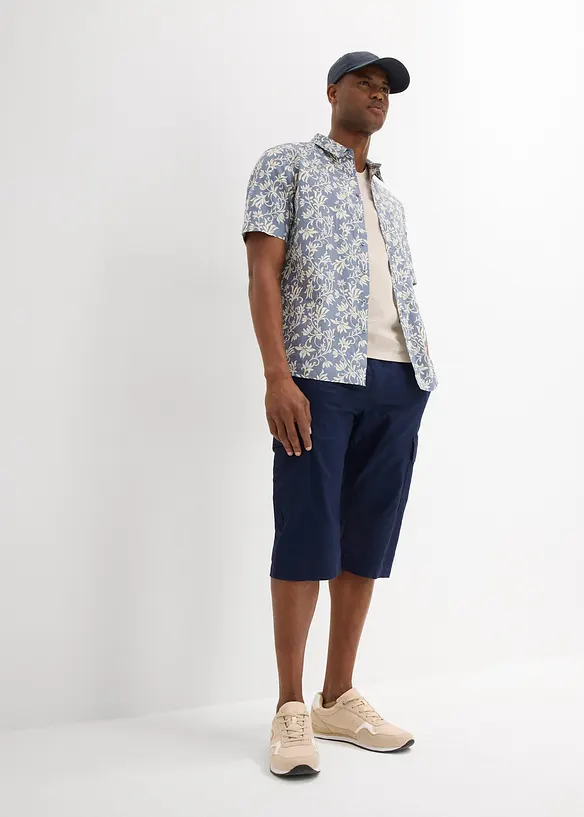 Cargo bermudy se lnem, Regular Fit, bonprix