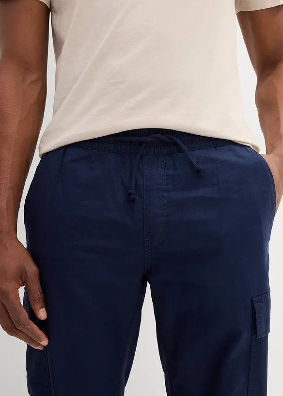 Cargo bermudy se lnem, Regular Fit, bonprix