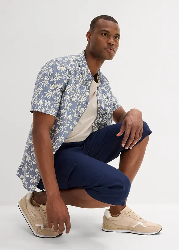 Cargo bermudy se lnem, Regular Fit, bonprix