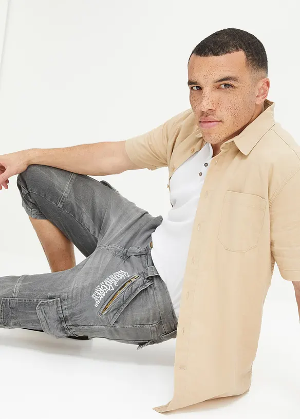 3/4 džíny s cargo kapsami, Loose Fit, bonprix