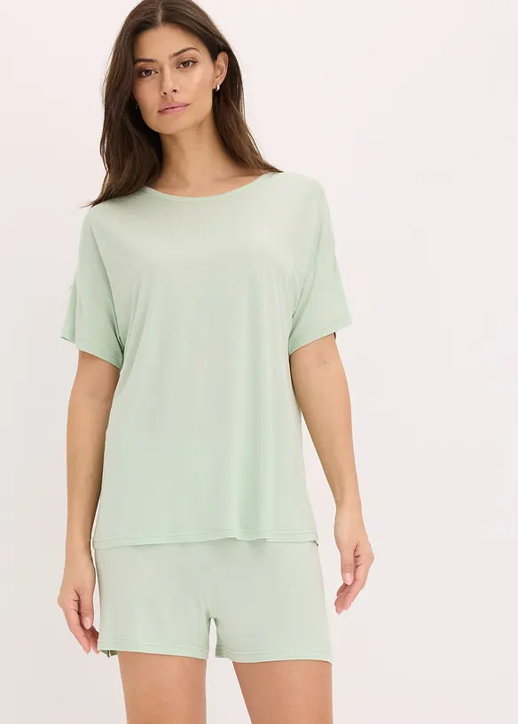Krátké pyžamo s oversize tričkem, z viskózy, bonprix