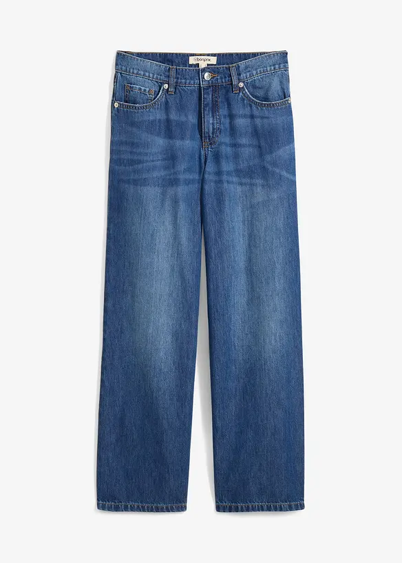Baggy džíny Mid Waist Super Soft, zkrácené, bonprix