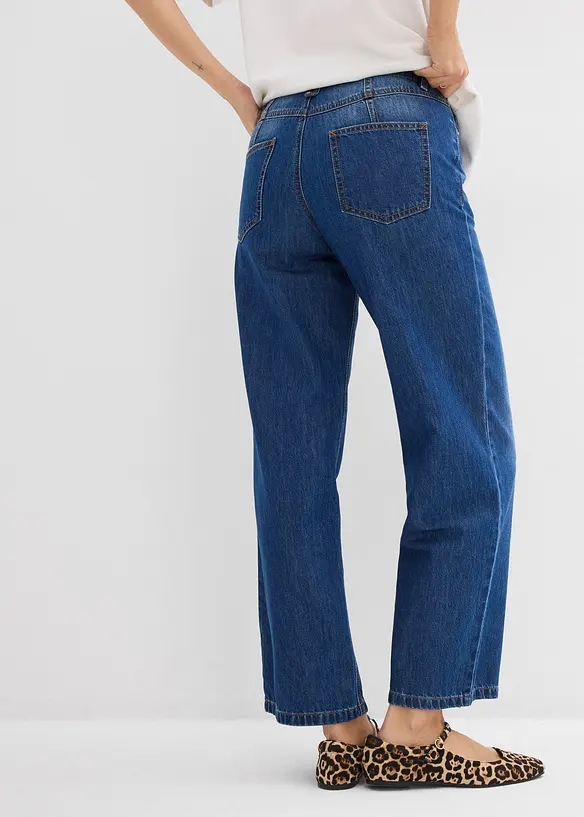 Baggy džíny Mid Waist Super Soft, zkrácené, bonprix