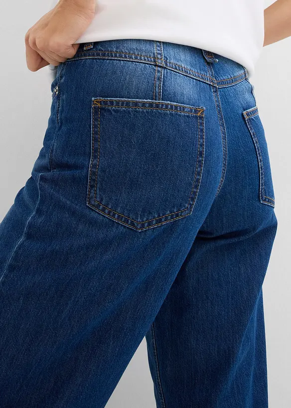 Baggy džíny Mid Waist Super Soft, zkrácené, bonprix