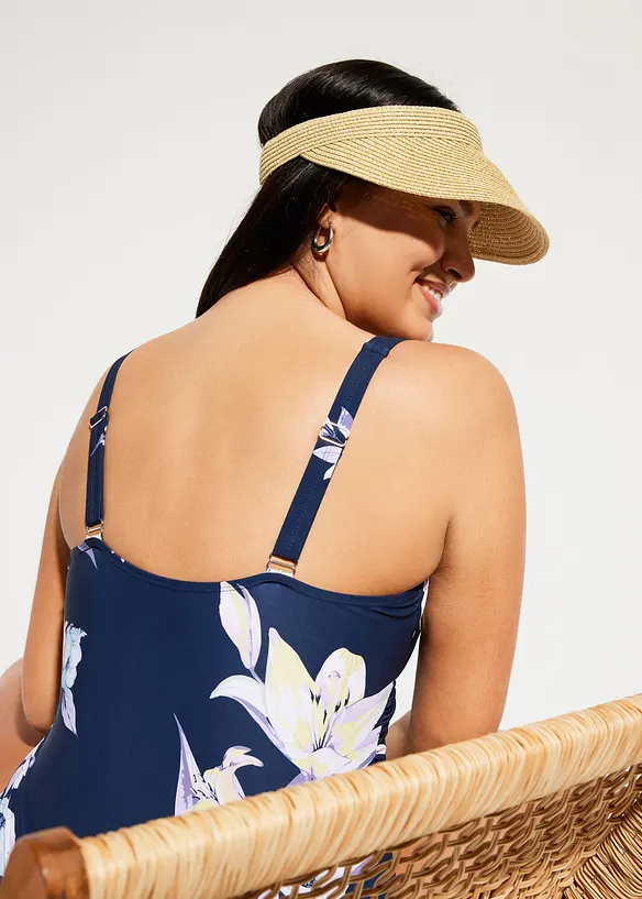 Stahovací jednodílné plavky, lehký tvarující efekt, bonprix