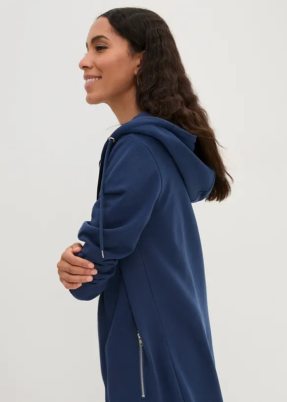 Dlouhá mikina s kapsami na zip, bonprix