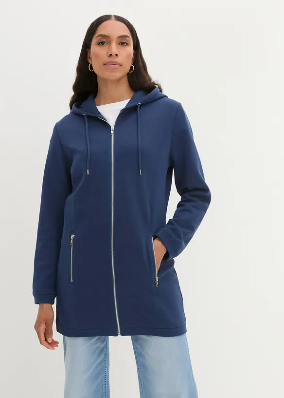 Dlouhá mikina s kapsami na zip, bonprix