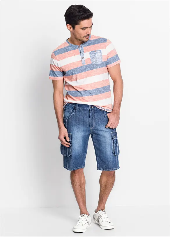 Cargo džínové bermudy, Regular Fit, bonprix