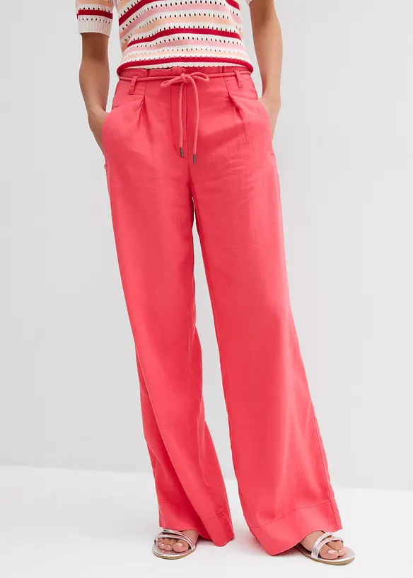 Kalhoty ve stylu paperbag z vzdušné směsi se lnem, bonprix