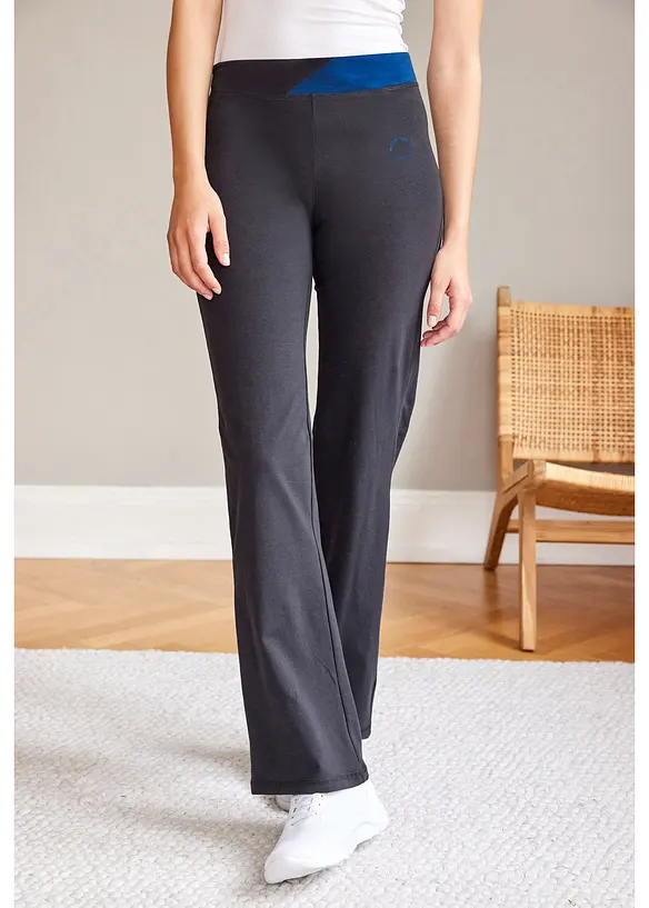 Sportovní bavlněné kalhoty se strečem, Bootcut, bonprix