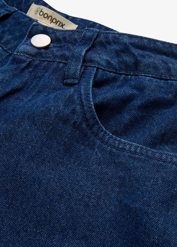 Džíny Barrel, Mid Waist, organická bavlna, bonprix