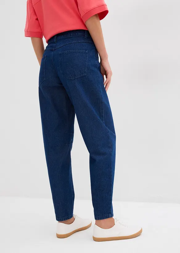 Džíny Barrel, Mid Waist, organická bavlna, bonprix