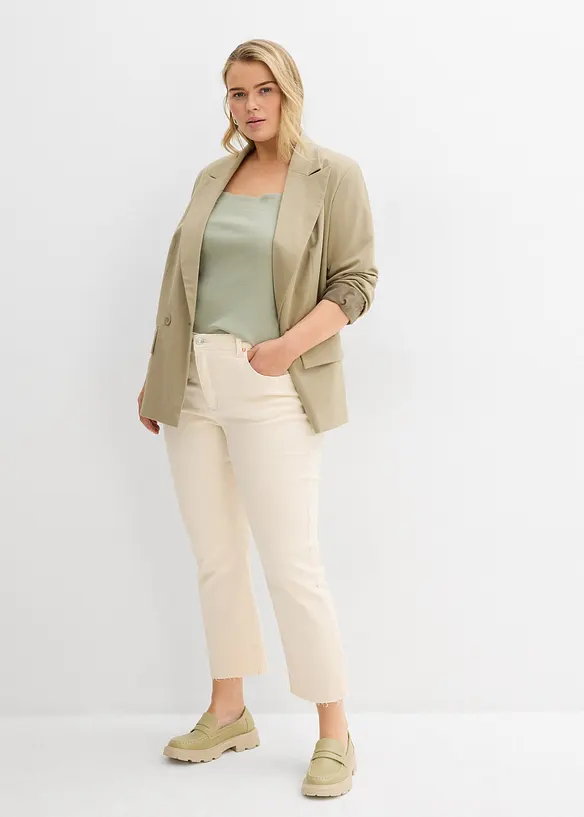 Džíny Flared, High Waist, zkrácené, bonprix
