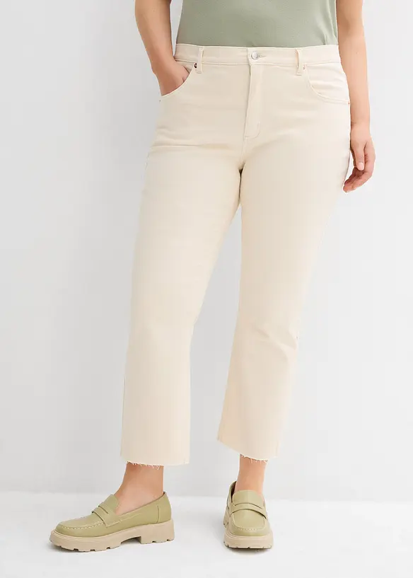 Džíny Flared, High Waist, zkrácené, bonprix