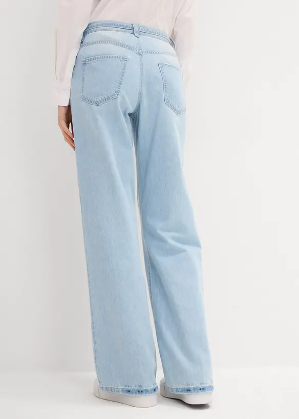 Džíny Wide Leg, Mid Waist, s opaskem, bonprix