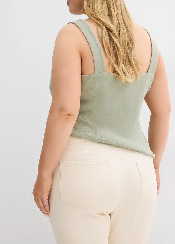 Džíny Flared, High Waist, zkrácené, bonprix