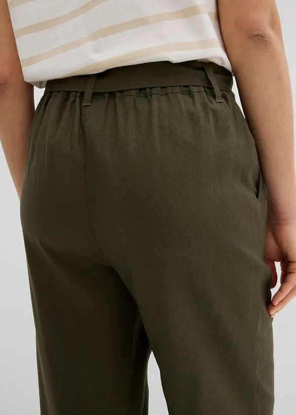 Kalhoty Culotte ze vzdušné lněné směsi, bonprix