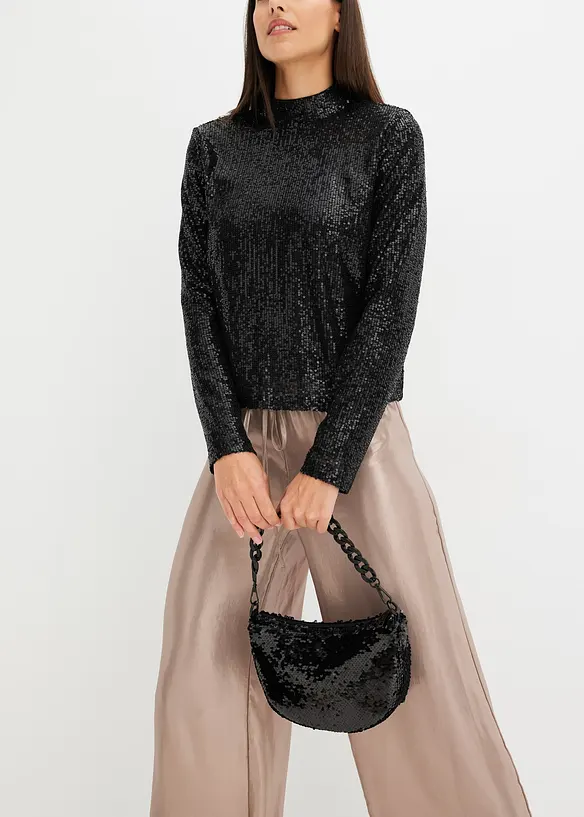 Halenka bez zapínání, s flitry, bonprix