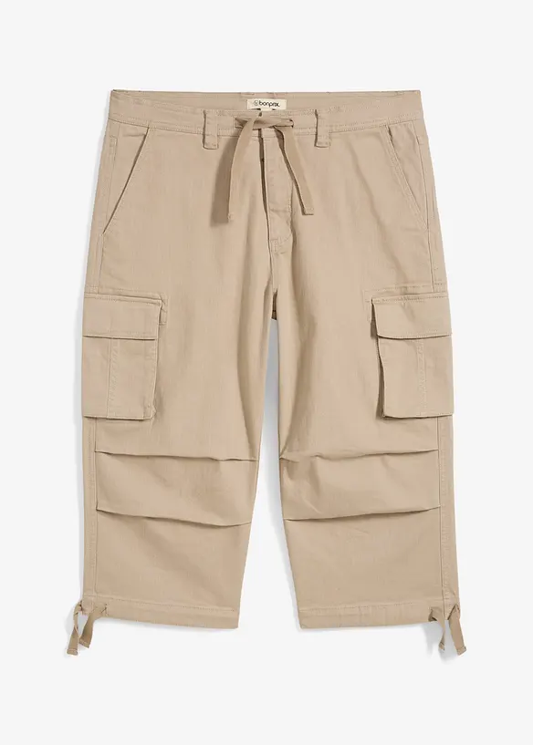3/4 strečové cargo kalhoty, Loose Fit, extra široké, bonprix