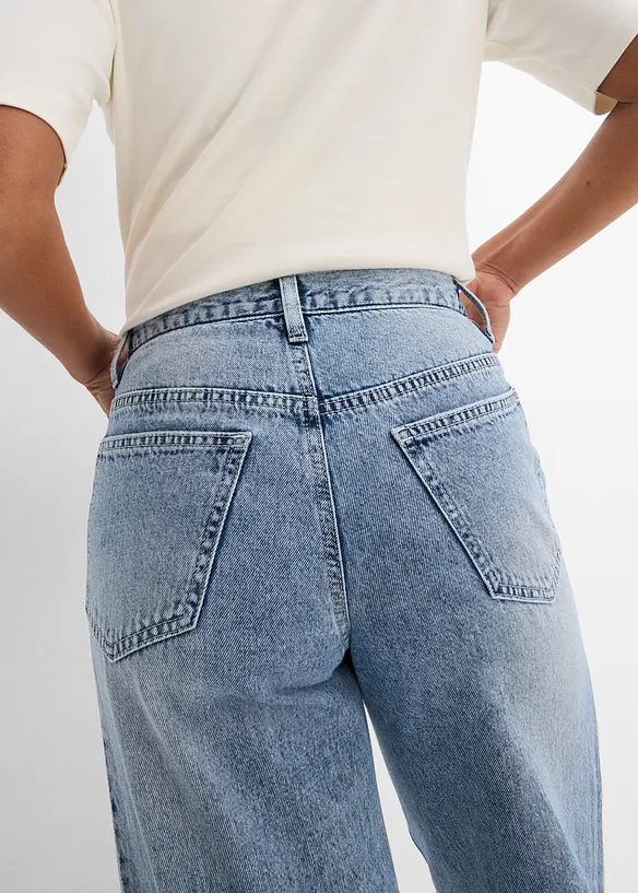 Džíny Wide Leg, Mid Waist, Low Stretch, bonprix