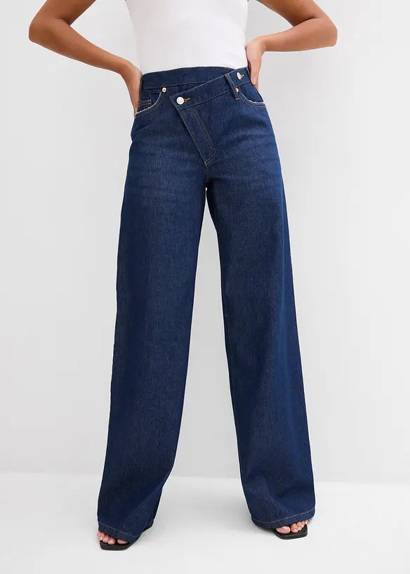 Džíny Wide Leg, Mid Waist, Low Stretch, bonprix