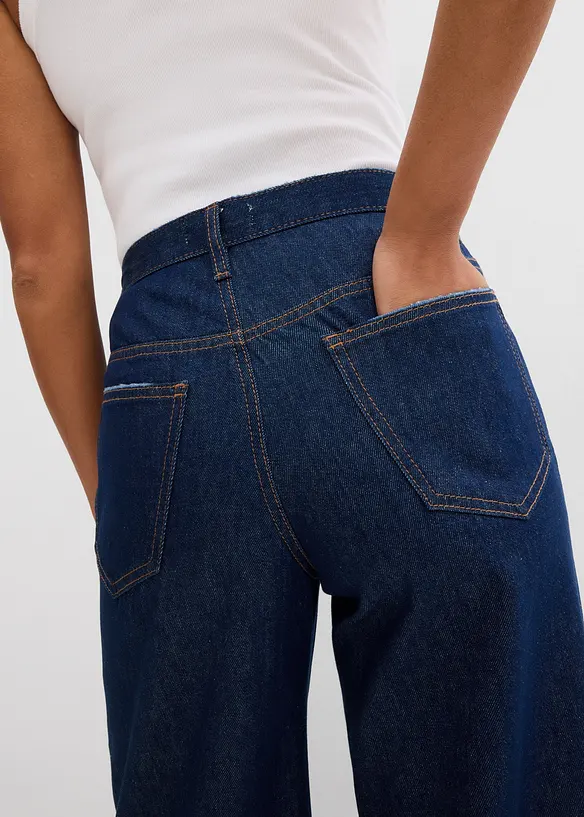 Džíny Wide Leg, Mid Waist, Low Stretch, bonprix