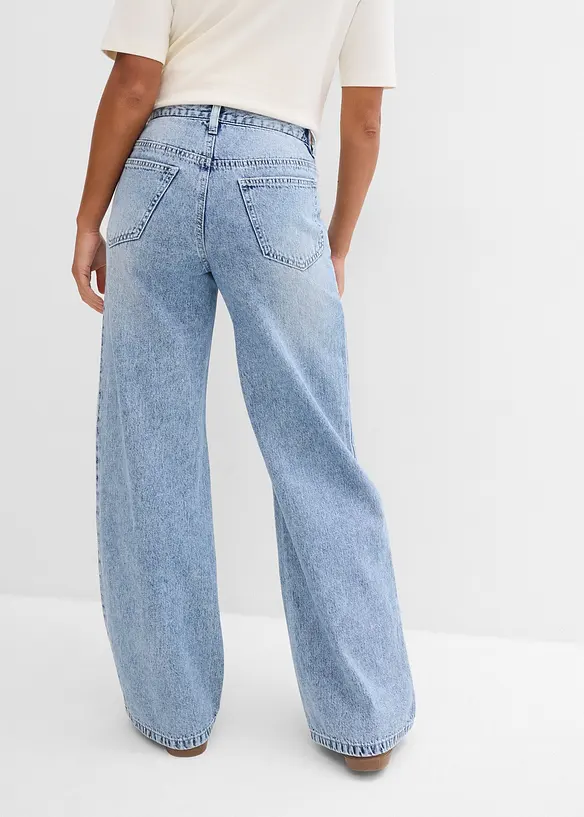 Džíny Wide Leg, Mid Waist, Low Stretch, bonprix