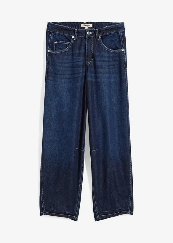 Balónové džíny Mid Waist, Super Soft, zkrácené, bonprix