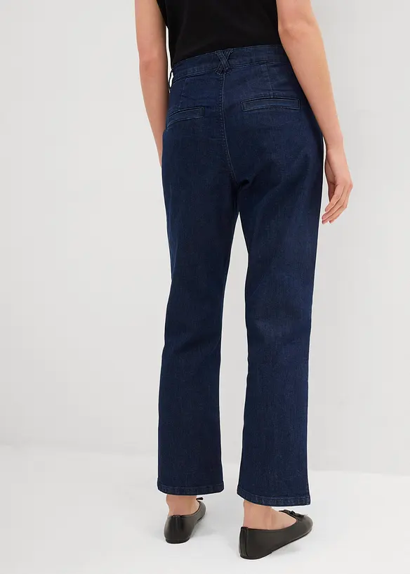 Džíny Straight, High Waist, zkrácené, bonprix