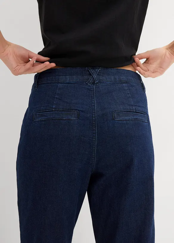 Džíny Straight, High Waist, zkrácené, bonprix