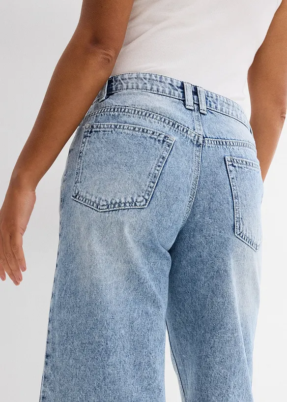 Džínové bermudy Mid Waist, Low Stretch, bonprix