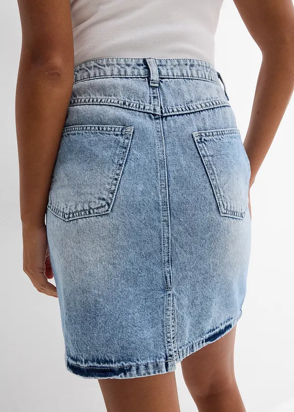 Džínová sukně Mid Waist, Low Stretch, bonprix