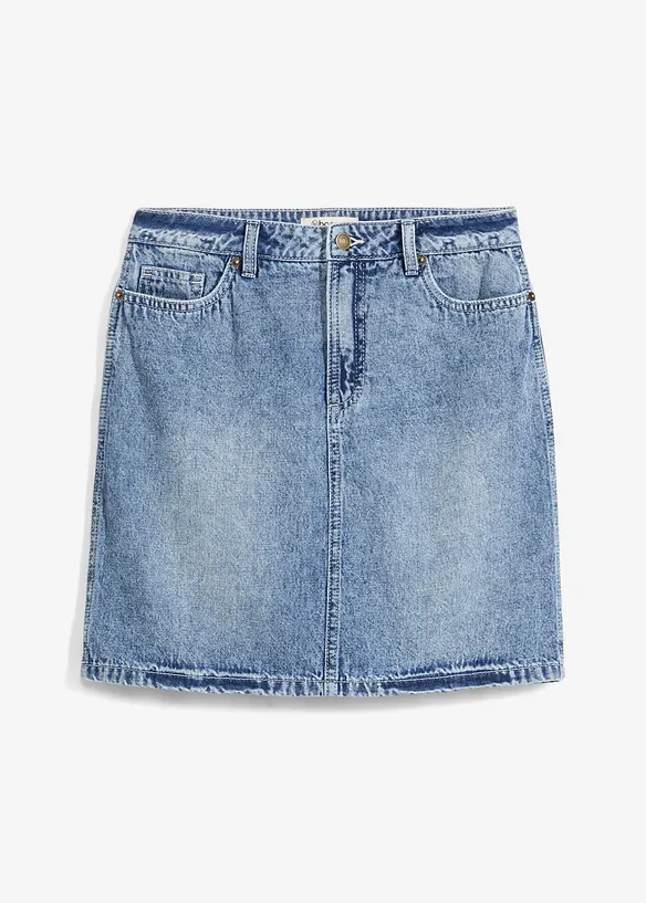 Džínová sukně Mid Waist, Low Stretch, bonprix