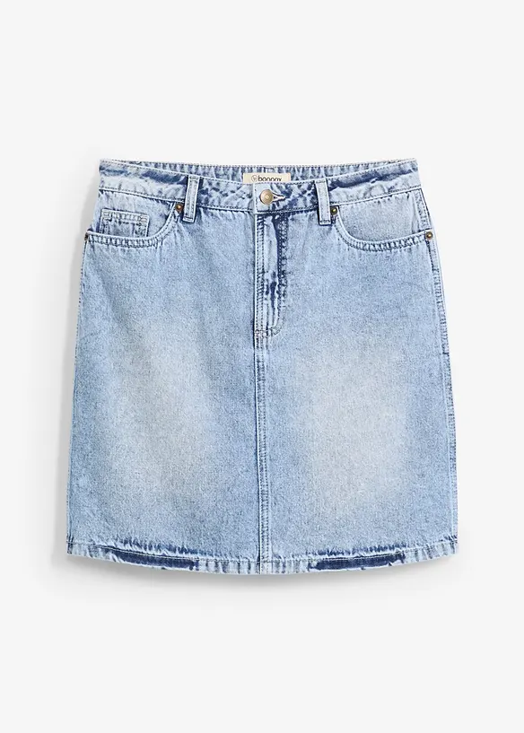 Džínová sukně Mid Waist, Low Stretch, bonprix