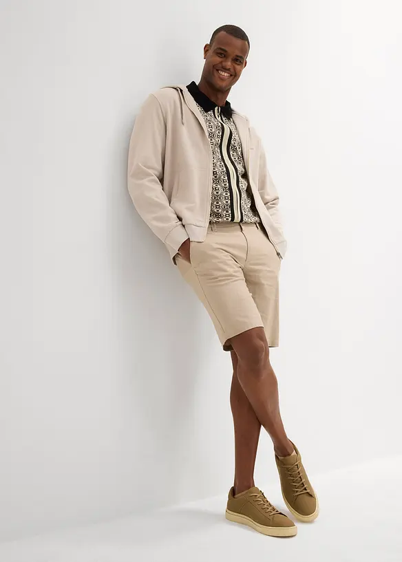 Chino bermudy se lnem, Regular Fit, bonprix