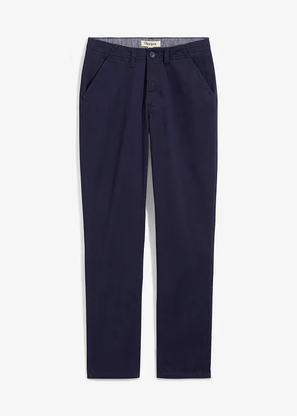 Strečové chino kalhoty Slim Fit s nastavitelným pasem, Straight, bonprix