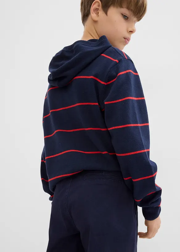 Strečové chino kalhoty Slim Fit s nastavitelným pasem, Straight, bonprix