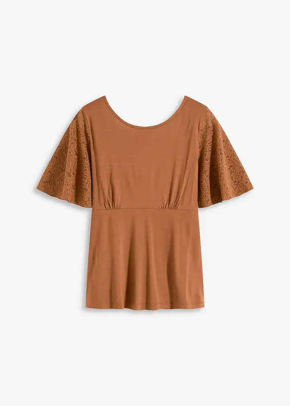 Tričko s krajkovými rukávy, bonprix