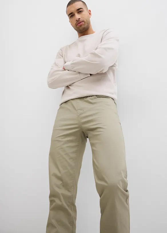 Strečové kalhoty bez zapínání, Regular Fit, Straight, bonprix