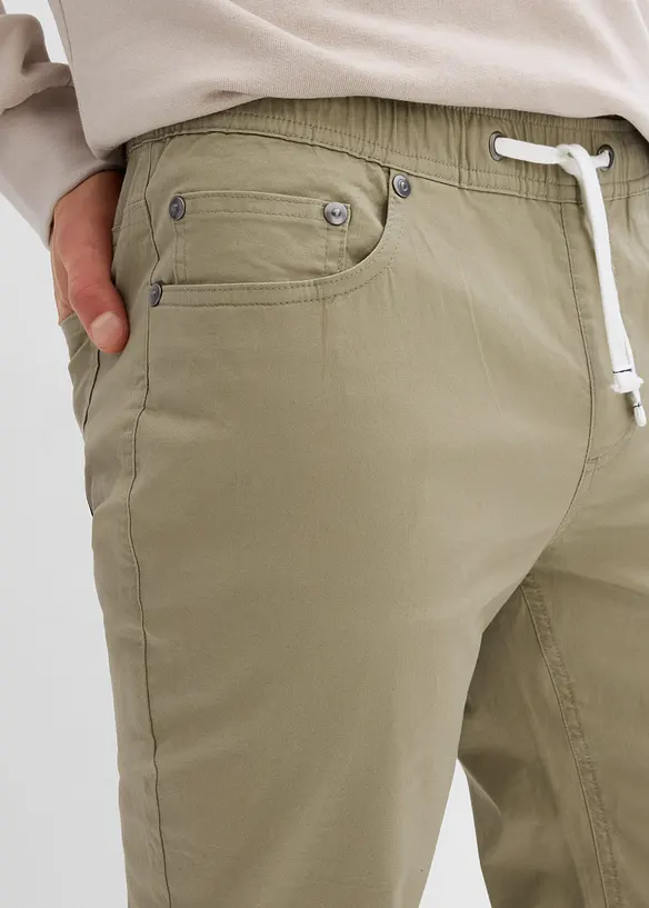 Strečové kalhoty bez zapínání, Regular Fit, Straight, bonprix