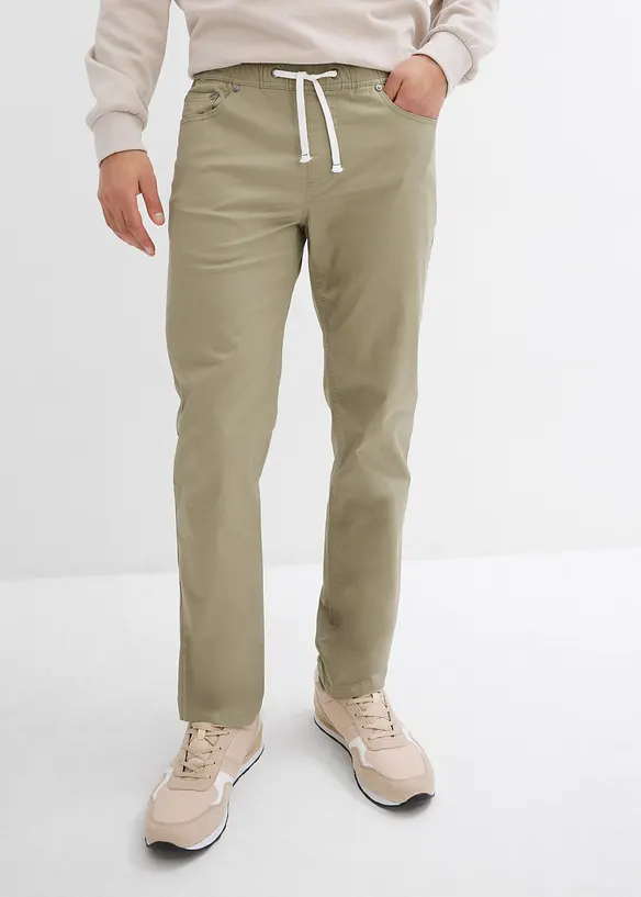 Strečové kalhoty bez zapínání, Regular Fit, Straight, bonprix