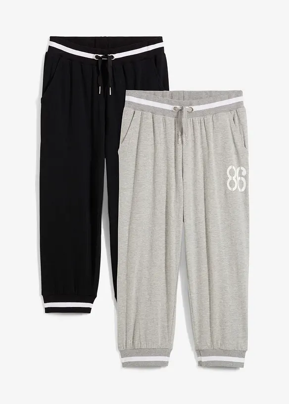 Joggingové kalhoty s 3/4 délkou (2 ks v balení), bonprix