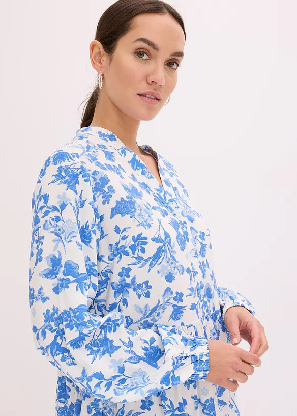 Šaty s límečkem Henley, ze splývavé viskózy, bonprix