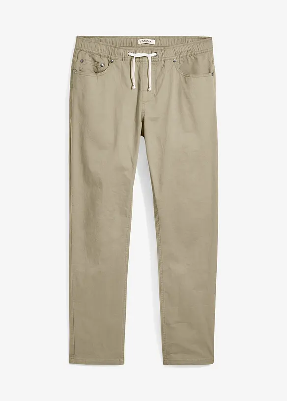 Strečové kalhoty bez zapínání, Regular Fit, Straight, bonprix